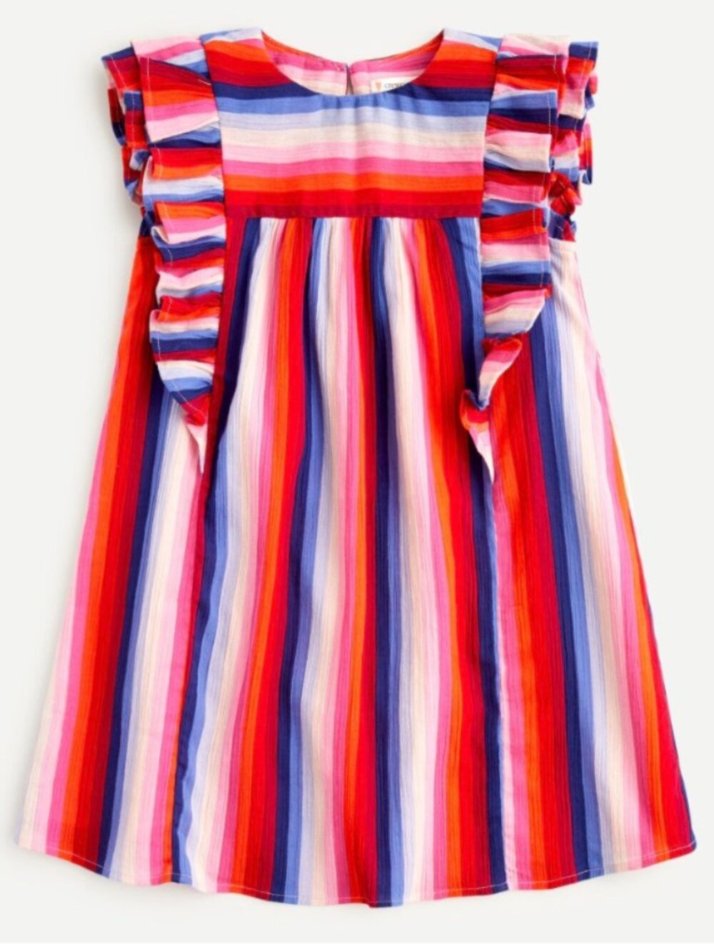 J.Crew Crewcuts Multicolor Stripe Ruffle Sleeve Dress Girls Size 5